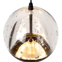 LED-riippuvalaisin Lucide Sentubal Ø35cm, 5xLED 5.2W 2700K, musta/kirkas