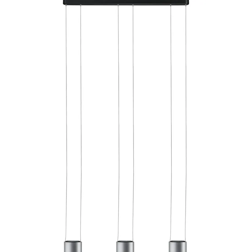LED-riippuvalaisin Paulmann Aldan, 2700K, himmennettävä, musta/harjattu alumiini
