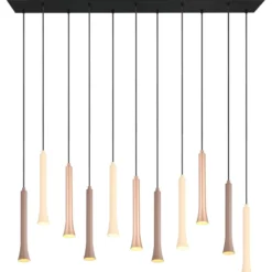 LED-riippuvalaisin Trio Fiato, 11-os, 115cm, mattamusta/moniväri