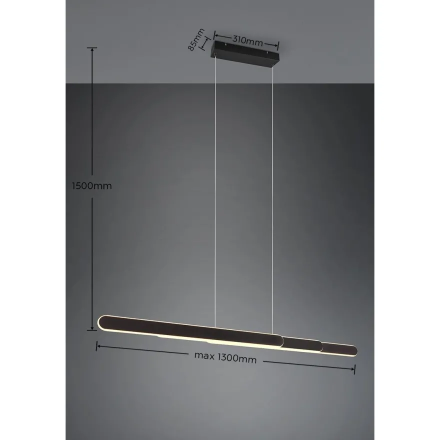 LED-riippuvalaisin Trio Helios, eri värejä