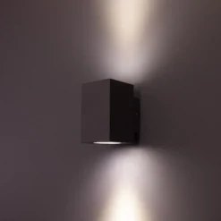 LED-seinävalaisin FTLIGHT Style Square, 2x3W, IP54, 4000K, grafiitinharmaa