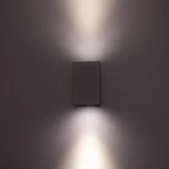 LED-seinävalaisin FTLIGHT Style Square, 2x3W, IP54, 4000K, grafiitinharmaa