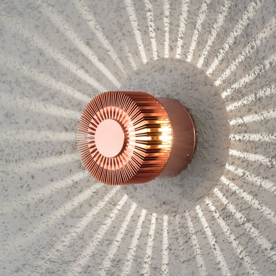 LED-seinävalaisin Konstsmide Monza 7900-900, Ø90x80mm, kupari, Verkkokaupan poistotuote