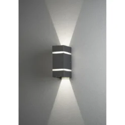 LED-Seinävalaisin Konstsmide Cremona 7998-370, 2x3W, tummanharmaa