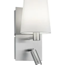 LED-seinävalaisin Trio Marriot, 308x140x176mm, harjattu teräs/valkoinen