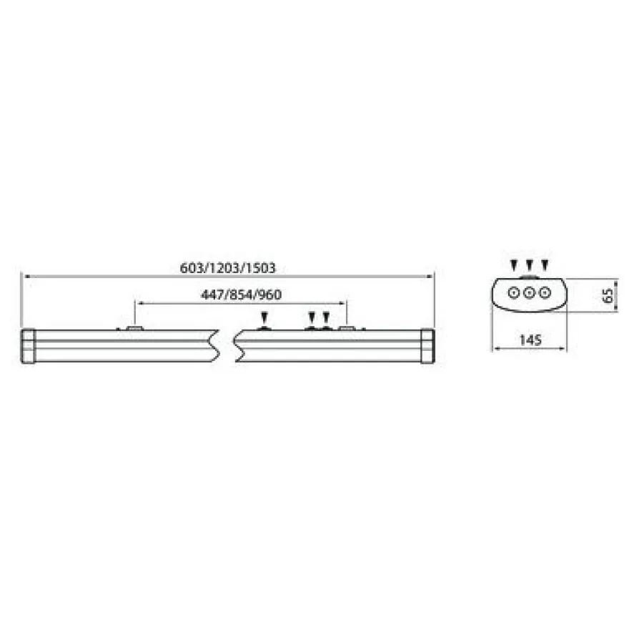LED-teollisuusvalaisin Airam Optimus, 1200mm, IP44, 45W/830, 4500lm