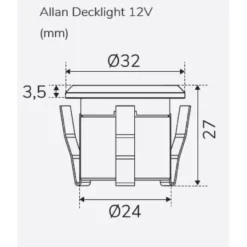 LED-terassivalo Llitt Allan Decklight, alumiini