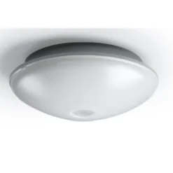 LED-tunnistinvalaisin Ensto AVR254, 11W/830, PIR, Ø254x95mm, IP54, vaaleanharmaa