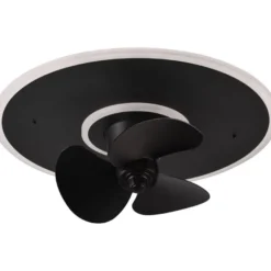 LED-tuuletinplafondi Trio Nybro, musta, Verkkokaupan poistotuote