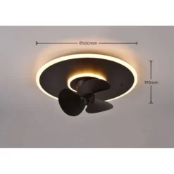 LED-tuuletinplafondi Trio Nybro, musta, Verkkokaupan poistotuote