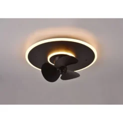 LED-tuuletinplafondi Trio Nybro, musta, Verkkokaupan poistotuote