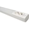 LED-työpistevalaisin Ensto Ami AL122L750, 10W/830/840, 752mm, 2-osainen pistorasia+kytkin, valkoinen