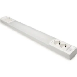LED-työpistevalaisin Ensto Ami AL124L1460, 20W/830/840, 1462mm, 2x2-osainen pistorasia + kytkin, valkoinen