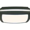 LED-ulkokattoplafondi Aneta Lighting Quadro, 30x30cm, IP54, tummanharmaa/valkoinen