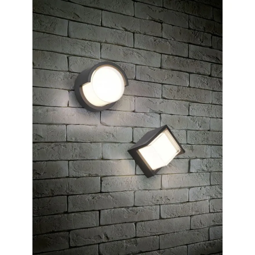 LED-ulkoseinävalaisin Trio Puno, neliö, mattamusta