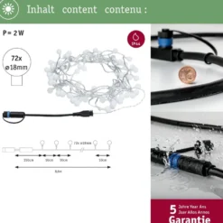 LED-valoketju Paulmann Plug & Shine Fairy lights, 7.5m, IP44, 3000K, musta