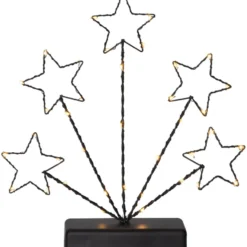 LED-valokoriste Star Trading Stary, 27.5cm, musta