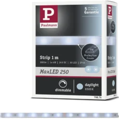 LED-valonauha Paulmann MaxLED 250, IP44, 240lm/m, 6500K, eri kokoja