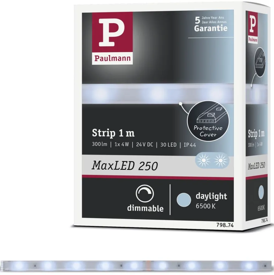 LED-valonauha Paulmann MaxLED 250, IP44, 240lm/m, 6500K, eri kokoja