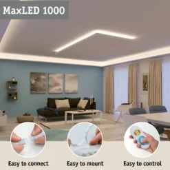 LED-valonauha Paulmann MaxLED 1000 Full-Line COB, 2.5m, 30W, 640lm/m, 528LEDs/m, 6500K