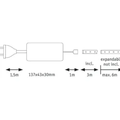 LED-valonauha Paulmann MaxLED 500, aloituspakkaus, 3m, 18W, 550lm/m, 6500K, 36VA