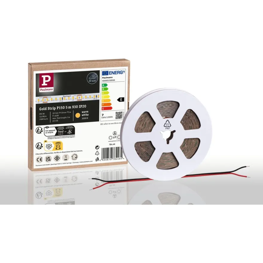 LED-valonauha Paulmann ProStrip Gold, P150 930 5m 62W 1500lm/m 160LEDs/m 3000K