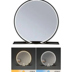 LED-valopeili Paulmann Miro, IP44, 160lm, 10.5W, säädettävä värilämpötila, mattamusta