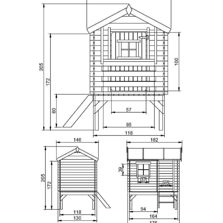 Leikkimökki Timbela M501B, 1.1m²