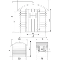 Leikkimökki Timbela M505, 1.1m², eri vaihtoehtoja
