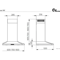 Liesituuletin Thermex Decor 787, 900mm, musta