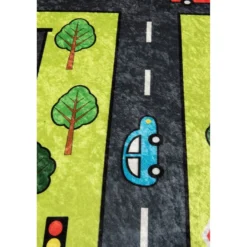 Liikennematto Linento Green City, vihreä, eri kokoja
