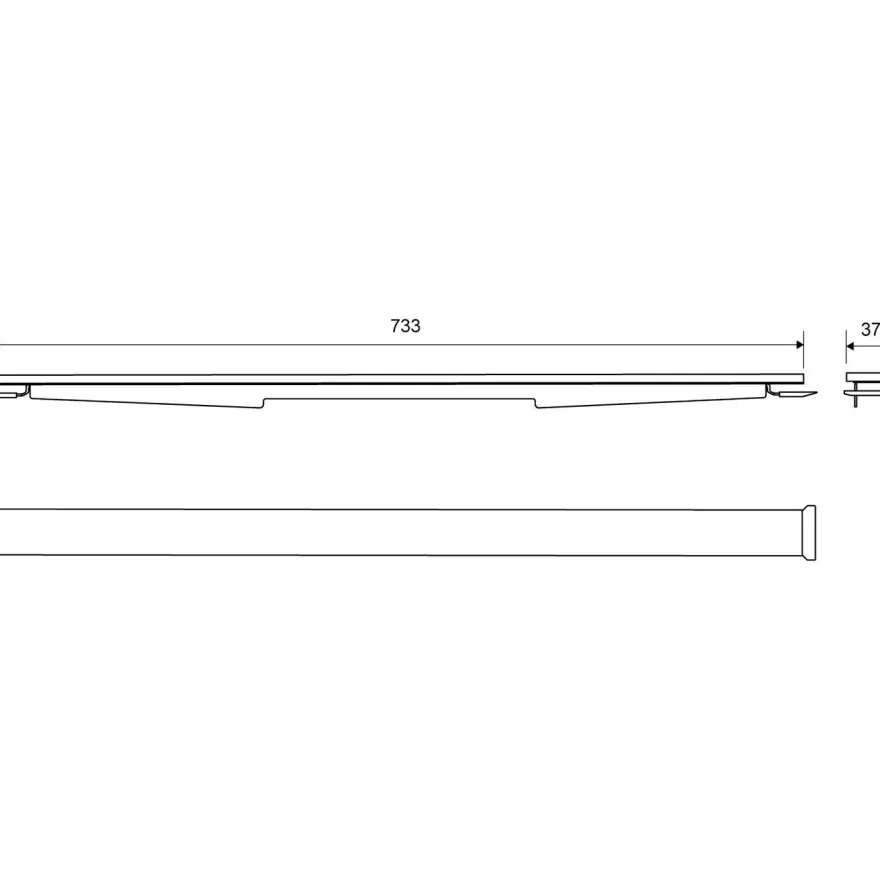 Linjalattiakaivon kansi Unidrain HighLine Panel 1920, rst, 800mm, Verkkokaupan poistotuote