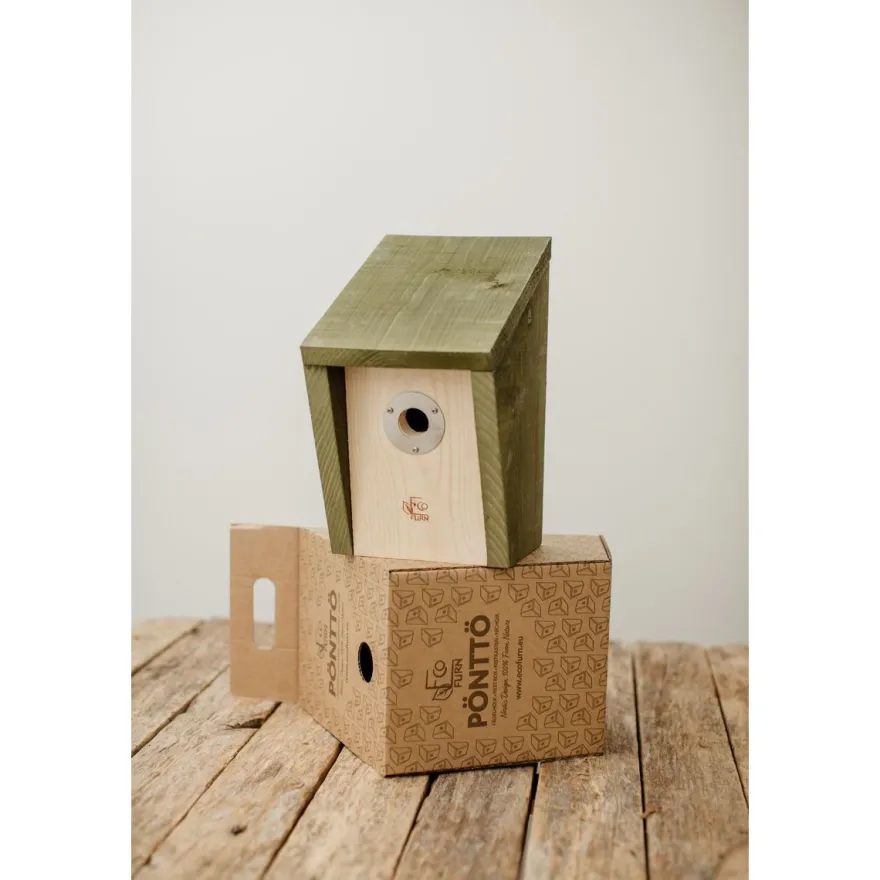 Linnunpönttö EcoFurn Pönttö 28, puu, metsänvihreä