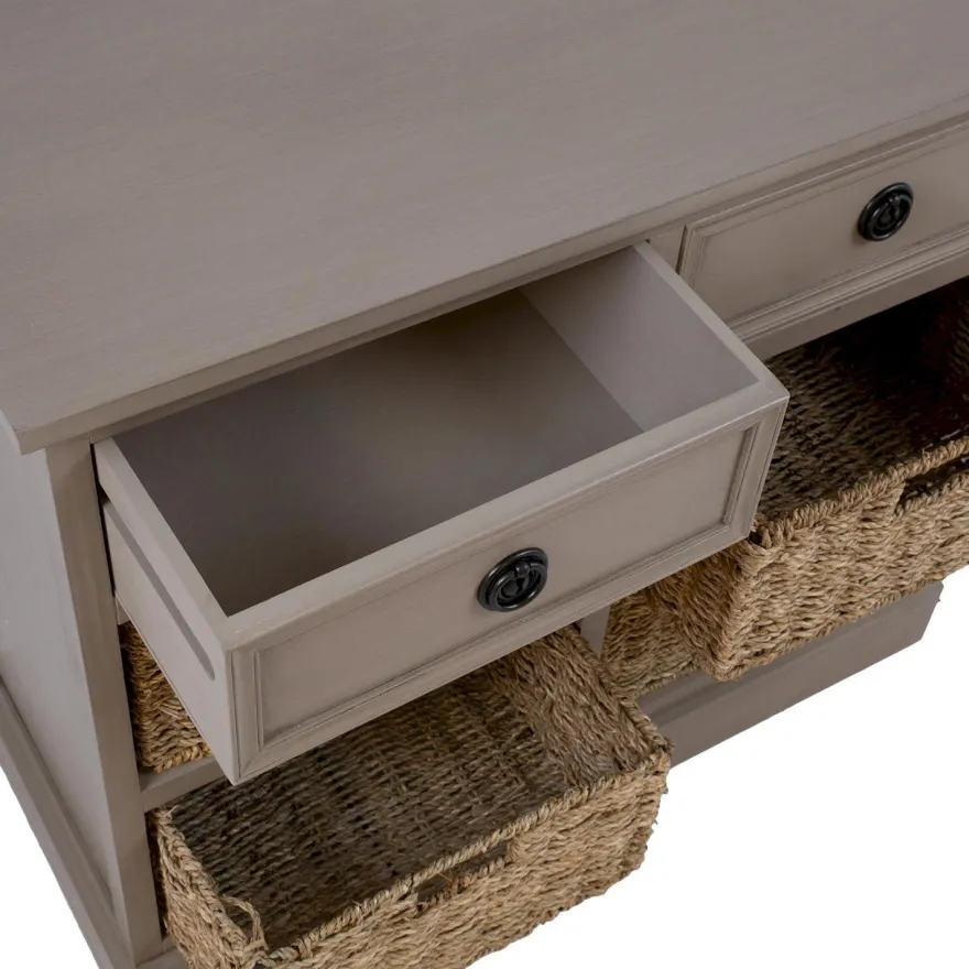 Lipasto Home4You Kent, korilaatikoilla, 76x33x66cm, harmaa