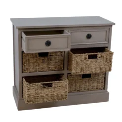 Lipasto Home4You Kent, korilaatikoilla, 76x33x66cm, harmaa