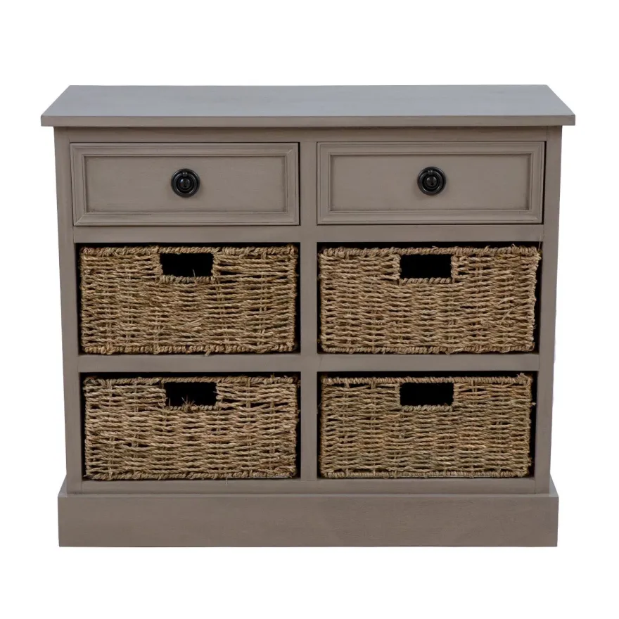 Lipasto Home4You Kent, korilaatikoilla, 76x33x66cm, harmaa