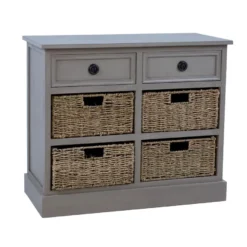 Lipasto Home4You Kent, korilaatikoilla, 76x33x66cm, harmaa