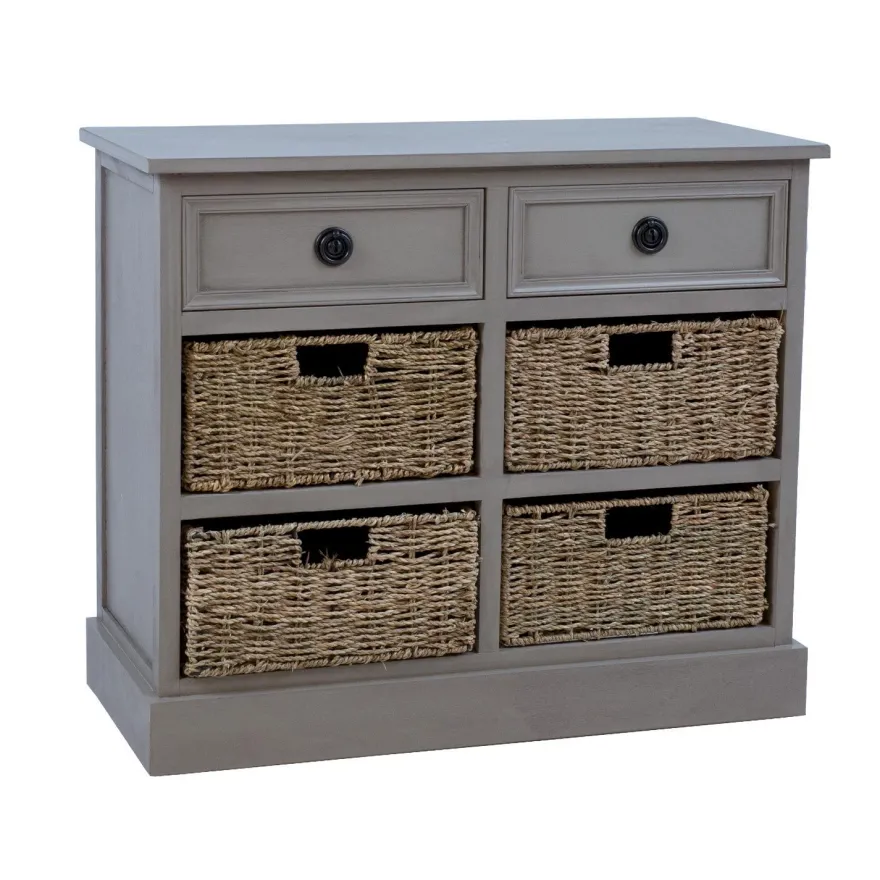 Lipasto Home4You Kent, korilaatikoilla, 76x33x66cm, harmaa