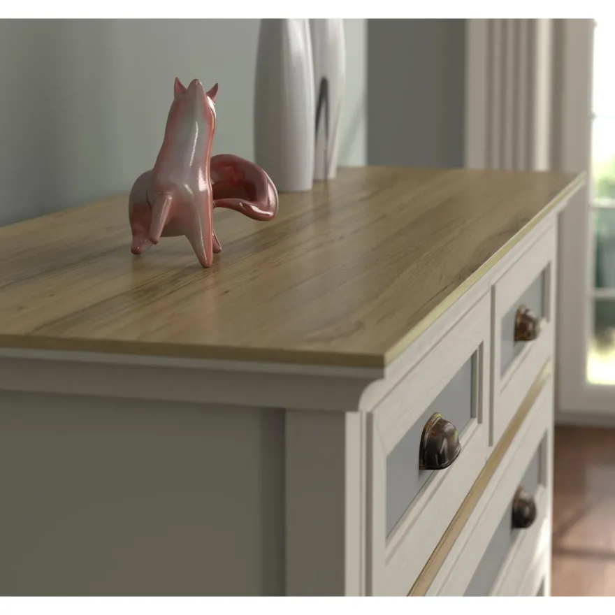Lipasto Linento Furniture FRN-21013, 110x131cm, kerma/ruskea/harmaa