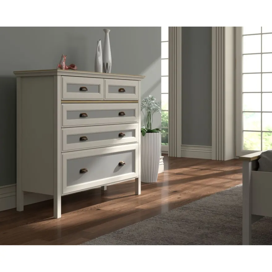 Lipasto Linento Furniture FRN-21013, 110x131cm, kerma/ruskea/harmaa