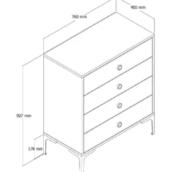 Lipasto Linento Furniture Lizbon 542 valkoinen