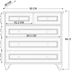 Lipasto Linento Furniture Rb-091, 90x86cm, mattavalkoinen