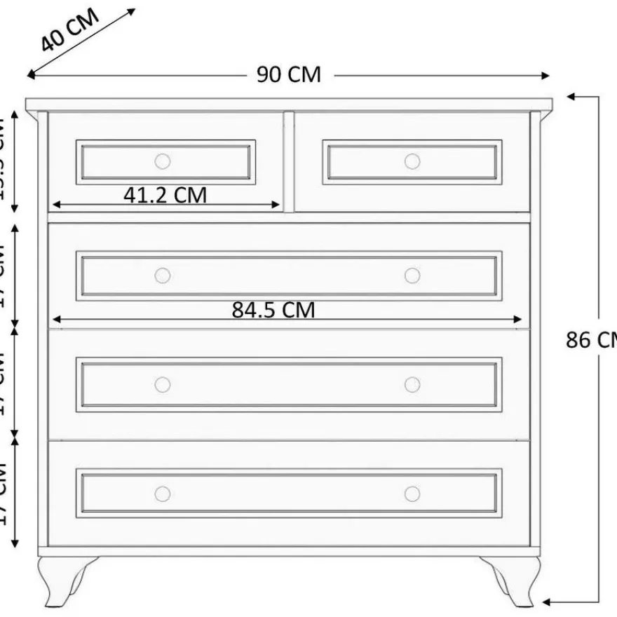 Lipasto Linento Furniture Rb-091, 90x86cm, mattavalkoinen