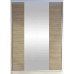 Liukuovivaatekaappi Nomla LINO II, LED-valaistuksella, peilillä, 120x200cm