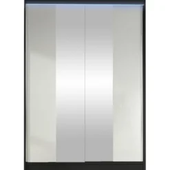 Liukuovivaatekaappi Nomla LINO II, LED-valaistuksella, peilillä, 120x200cm