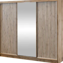 Liukuovivaatekkaappi Nomla LONDON 250 L, 250x215cm, ruskea