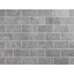 Luonnonkivilaatta Qualitystone Light Grey Marble Tile, 100x200mm