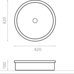 Malja-allas Bathco Belted, Ø420mm, mattavalkoinen