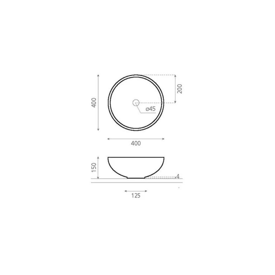 Malja-allas Bathco Lys, Ø400mm, calacatta
