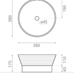 Malja-allas Bathco Mimika Ø380mm, luonnonkivi, eri värejä